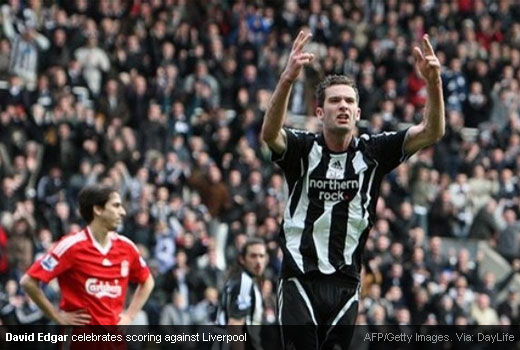David Edgar scores the only goal for Newcastle David Edgar scores the only goal for Newcastle