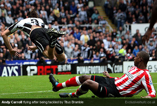 Andy Carroll vs Titus Bramble, Man vs Boy Andy Carroll vs Titus Bramble, Man vs Boy