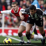 Joey Barton keeping the ball away from Arsenal’s Jack Wilshere Joey Barton keeping the ball away from Arsenal’s Jack Wilshere