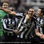 Andy Carroll celebrates scoring with teammates against Liverpool Andy Carroll celebrates scoring with teammates against Liverpool