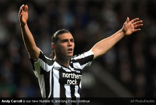 Andy Carroll Is the New Number 9 of Newcastle United Traditions