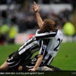 Fabricio Coloccini celebrates the goal against Tottenham Hotspur Fabricio Coloccini celebrates the goal against Tottenham Hotspur