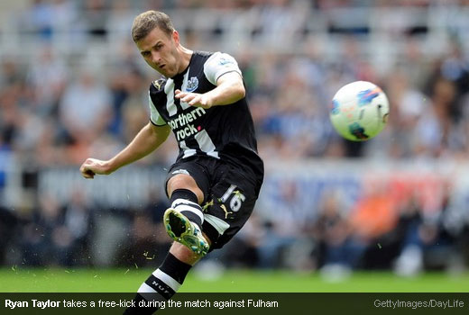 Ryan Taylor takes a free-kick during the match against Fulham [Magpies Zone/GettyImages/DayLife]