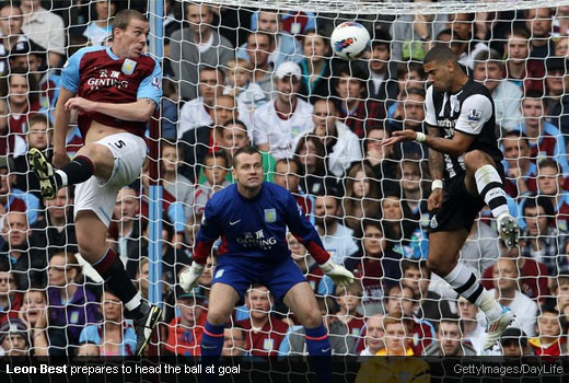 Leon Best prepares to head the ball at goal [Magpies Zone/GettyImages/DayLife]