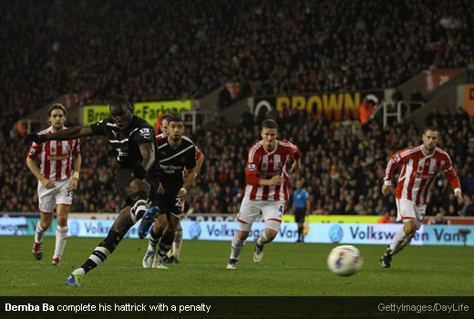 Demba Ba complete his hattrick with a penalty [Magpies Zone/GettyImages/DayLife]