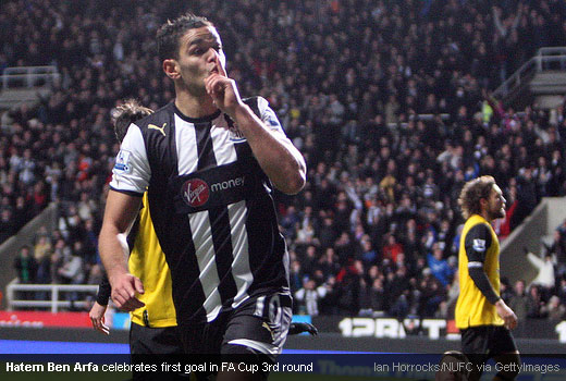 Hatem Ben Arfa celebrates after scoring against Blackburn Rovers