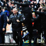 Alan Pardew celebrates Newcastle’s goal Alan Pardew celebrates Newcastle’s goal