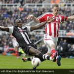 Demba Ba vies with Stoke City's English defender Ryan Shawcross Demba Ba vies with Stoke City's English defender Ryan Shawcross