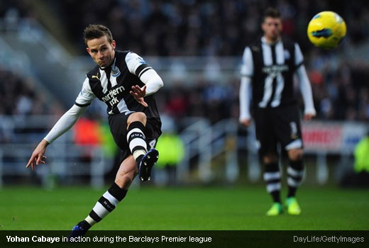 Yohan Cabaye in action during the Barclays Premier league