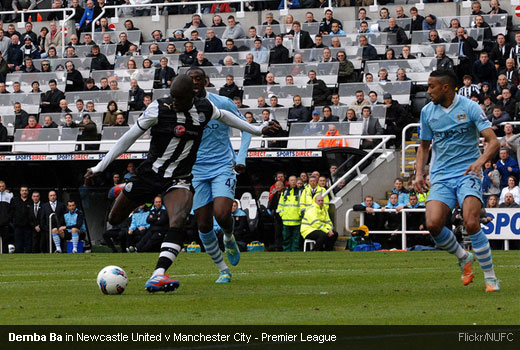Demba Ba in Newcastle United v Manchester City - Premier League
