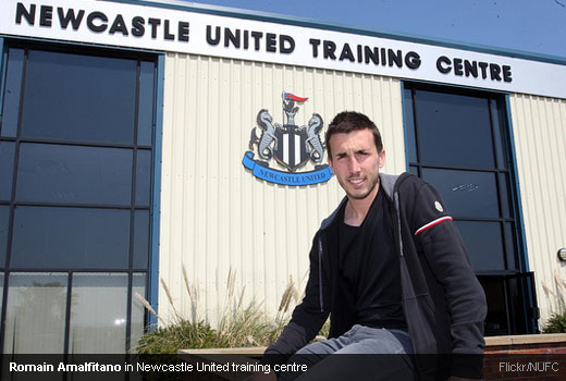 Romain Amalfitano in Newcastle United training centre