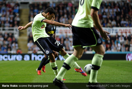 Haris Vuckic scores the opening goal