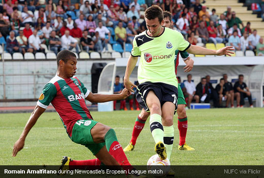 Romain Amalfitano during Newcastle’s Europa League match against C.S Maritimo