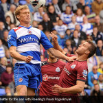 Steven Taylor battle for the ball with Reading’s Pavel Pogrebnyak Steven Taylor battle for the ball with Reading’s Pavel Pogrebnyak