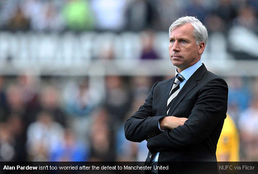 Alan Pardew isn’t too worried after the defeat to Manchester United