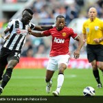 Cheick Tiote battle for the ball with Patrice Evra Cheick Tiote battle for the ball with Patrice Evra