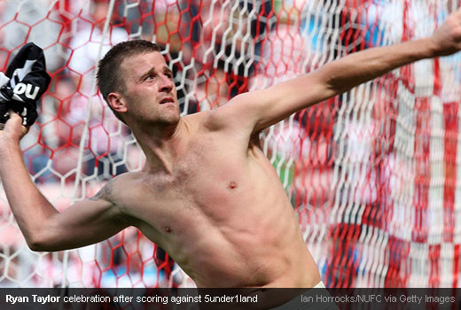 Ryan Taylor phenomenal celebration after scoring against 5under1land