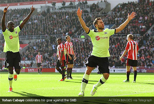 Yohan Cabaye celebrates his goal against 5under1and