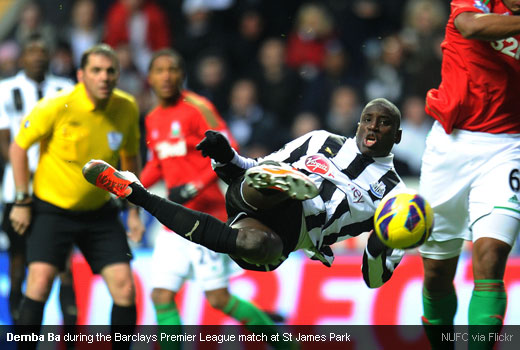 Demba Ba during the Barclays Premier League match at St James Park Demba Ba during the Barclays Premier League match at St James Park