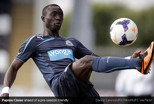 Papiss Cisse ahaed of a pre-season friendly