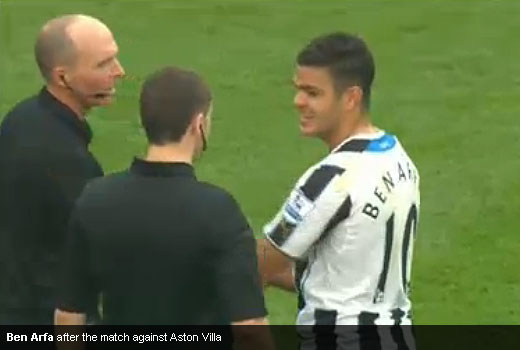 Ben Arfa after the match against Aston Villa