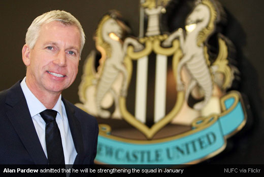 Alan Pardew admitted that he will be strengthening the squad in January