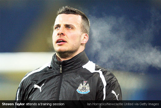 Steven Taylor attends a training session